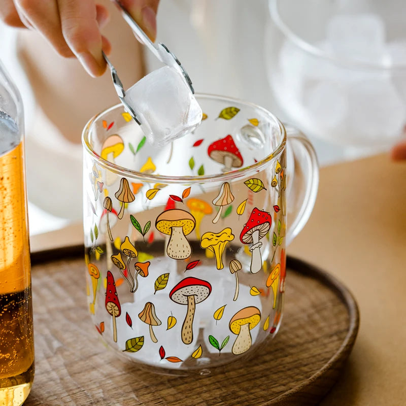 Fanciful Fungi Glass Coffee Mug - Wicked Mystics