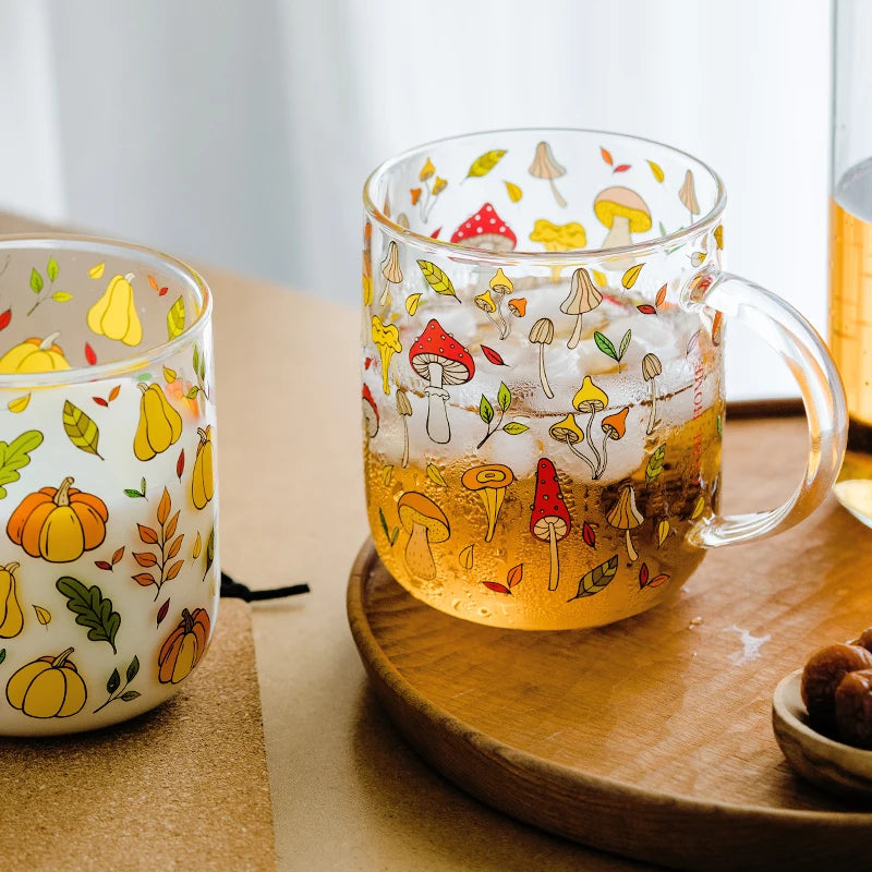 Fanciful Fungi Glass Coffee Mug - Wicked Mystics