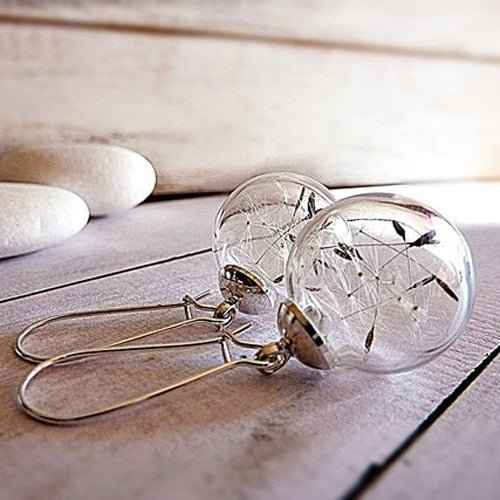 Glass deals globe earrings