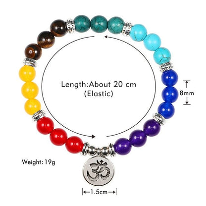 Reiki Seven Chakra Beaded Bracelet - Wicked Mystics